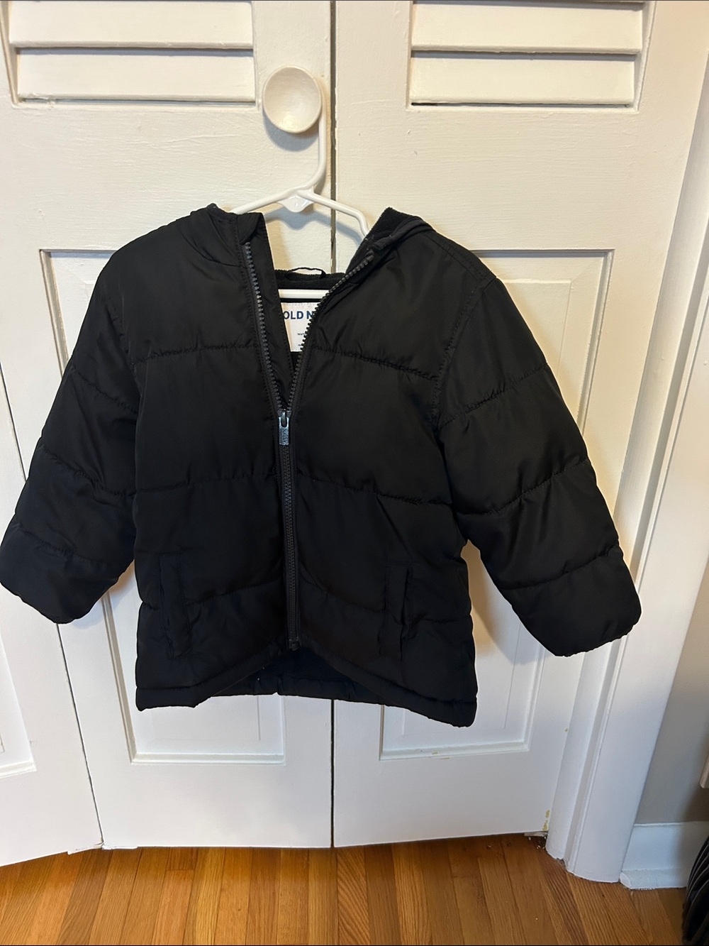 Old Navy Kids Black Hooded Puffer Coat